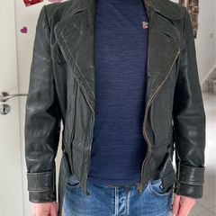 Leather jacket green size M