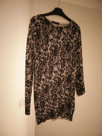 Marks and Spencers Black Floral Design Jumper dress