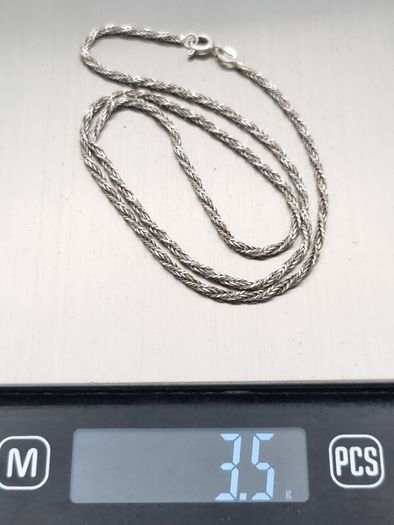 925 Vintage Italian Sterling Silver Wheat Spiga Chain