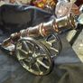 Large Metal Lustre Enamel Cannon designed as a Fireside Poker Stand, Postage Available or Collection Image 2