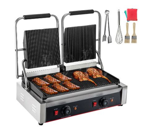 BRAND NEW Electric Contact Grill Griddle Panini Press Grill Non-Stick for Commercial Cooking