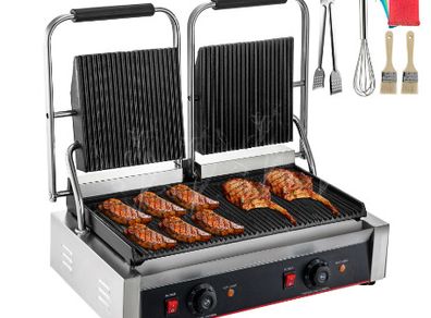 BRAND NEW Electric Contact Grill Griddle Panini Press Grill Non-Stick for Commercial Cooking