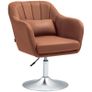 Lounge chair lumbar cushions height adjustable 360 swivel metal base brown Image 6