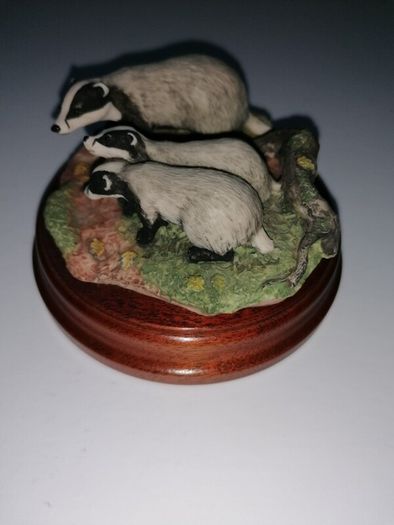 Rare Badger & Cubs (Border Fine Arts) Vintage