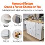 FREE SHIPPING VEVOR 2-Door 1/2 3-Drawer White Mobile Kitchen Island Rubber Wood Desktop Rolling Kitchen Cart with Wheels for Home Bar Storage Image 7