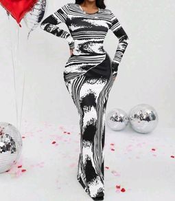 Maxi long sleeve bodycon dress
