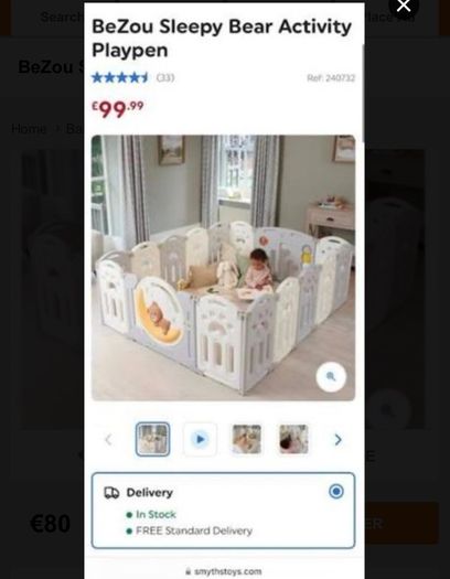 Bezou bear baby playpen foldable panel