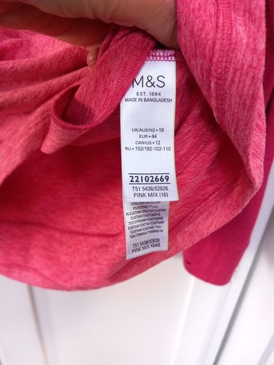 M&S Coral Zip Front Casual Top S16