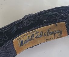 Vintage 1950's Marshall Field & Company black bow and beads headband - Collectable