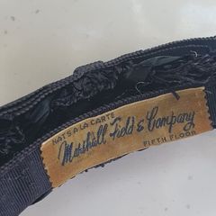 Vintage 1950's Marshall Field & Company black bow and beads headband - Collectable
