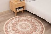 FREE EXPRESS SHIPPING Boho Round Rug 120CM, Machine Washable Rug for Living Room, Cotton Circle Kitchen Rug Area Rug with Small Tassel for Bedroom Patio, Mandala Outdoor Round Rug for Camping Picnic