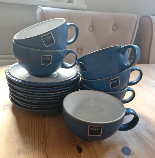 Denby 'Reflex' Tea/ Coffee Cups and Saucers x 6 BNWT