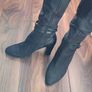Badura Nubuck Leather Black Knee Boots Image 2