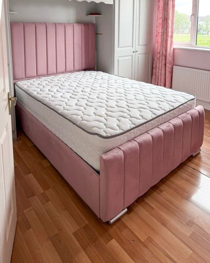 Double & King Size Bed Frame With Mattress Opt