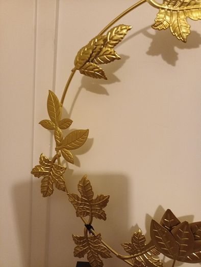 Gold christmas metal wreath