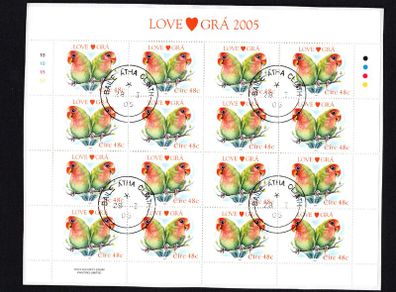 2005 Ireland Love Commemorative Stamp Sheetlet Plate 1A1A1A1A  Fine CDS Used with Dublin cancel of 16th August 2006 (First day of issued) on envelope extract.