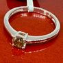 Diamond Rhapsody 950 Platinum SGL Certified Natural Champagne Diamond Solitaire Ring Image 2