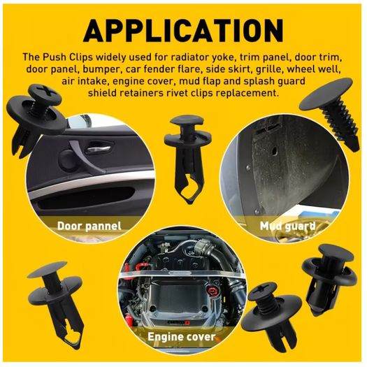 60pcs 6 Sizes, Car Fastening Clip Set, Rivet Clips, Bumper Edge Clips, Automotive Parts