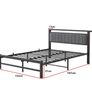 Double Bed Frame with Storage Headboard, 4ft6 Metal Upholstered Platform Bed Frame Double Bed/Under Bed Storage/No Box Spring Needed, Dark Gray Image 7