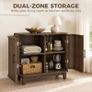 Sideboard Buffet Cabinet with 2 Curved Doors, Adjustable Shelf and Legs Dark Walnut Image 7