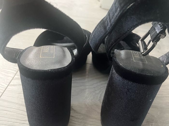 M&S Black suede platform sandals