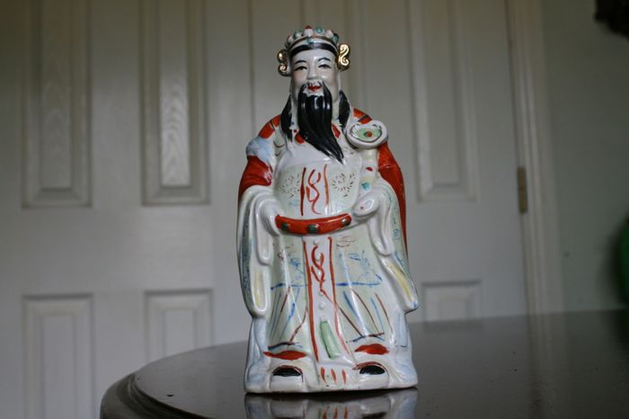 Vintage Asian Man Porcelain Figurine  Hand Painted