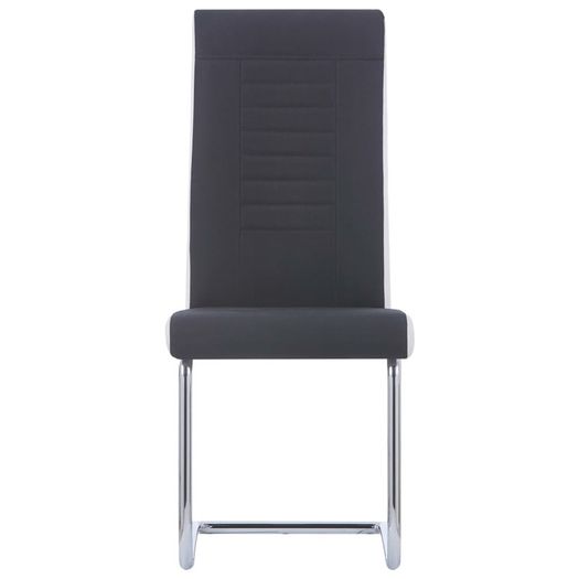 Cantilever Dining Chairs 2 pcs Black Fabric