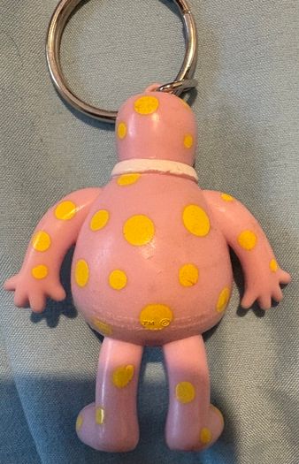 Vintage Retro Keyring Key RING Plastic Mr Blobby TV Show Noel Edmunds Blooby