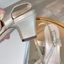 Brand-new Van Dal Libby Silver Leather Low Block Heel Slingback Peep-toe Sandal Size: UK 4 / EU 37 Image 8