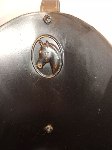 Pair of Metal & Leather Equestrian Candle Holders