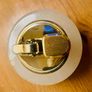 Vintage Azizoff of London Onyx Marble and Brass Table Lighter 60s or 70s Image 5