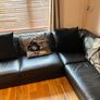 Black leatherette corner suite Image 4