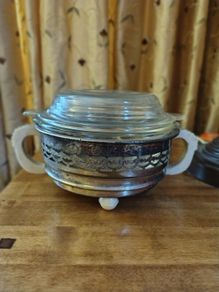 Vintage Casserole Dish and Stand.