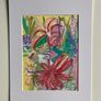 Mothers Day Offer Original art Original Floral Artwork on paper A4 Mounted contemporary Irish Art abstract painting Image 3