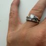 Engagement ring and diamond and gold wedding band Image 10