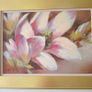 Magnolia Bloom > Oleograph Gilt Framed Painting Signed. Image 2