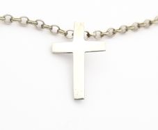 Vintage Sterling Silver Belcher Chain & Cross Pendant