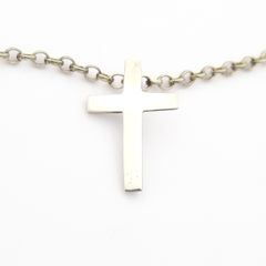 Vintage Sterling Silver Belcher Chain & Cross Pendant