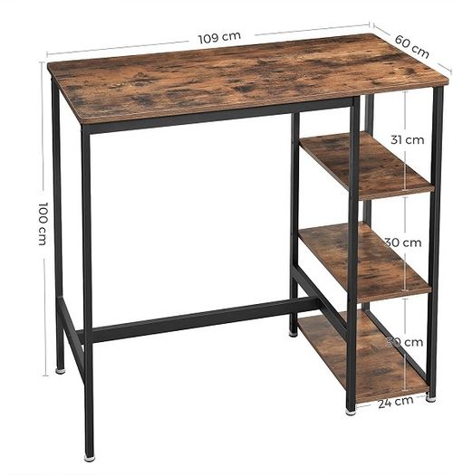 New Dining Table Bar Kitchen + 3 Shelves - FREE P&P