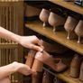 Wooden Shoe Storage Cabinet with Slatted Doors, 5 Tier Storage freestanding Image 3