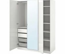Great condition white 3 door wardrobe with mirror
