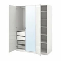 Great condition white 3 door wardrobe with mirror