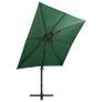 Cantilever Umbrella with Pole and LED Lights Green 250 cm Image 5