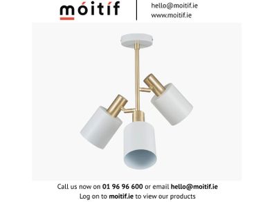 Indy 3 Bulbs Electrified Pendant Light - White/Brass
