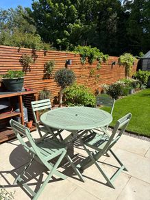Outdoor dining table and chairs