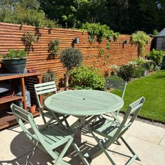 Outdoor dining table and chairs