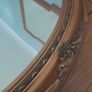 Vintage Ornate Gold Gilt Wood Oval Mirror. Bevelled Glass. 50cm x 60cm Image 7
