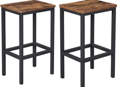 Set of 2 Bar Stools Kitchen Chairs Industrial - Free Delivery Nationwide