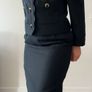 Elegant Vintage Herbert Grossman Black Skirt Suit Designed by Cynthia Steffe Made in USA Image 2