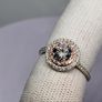 Sterling silver (Sz: L) White Cubic Zirconia, Pink Cubic Zirconia Ring in Rhodium & Rose Gold Overlay Sterling Silver 2.17 Ct Image 9